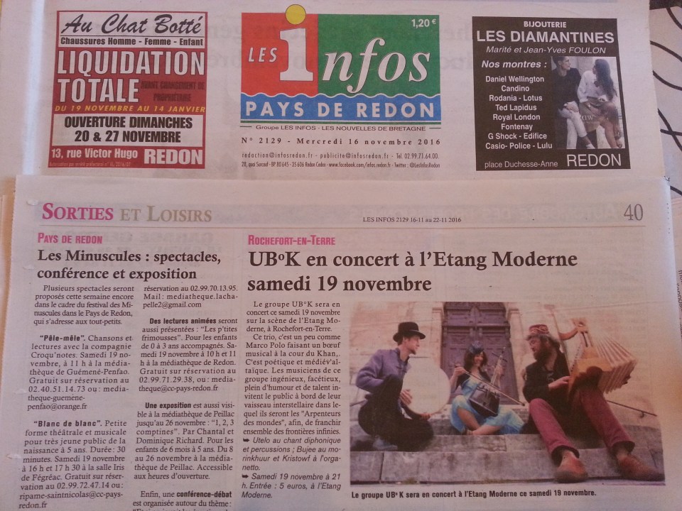 Les Infos - Pays de Redon Concert du 19 novembre 2016